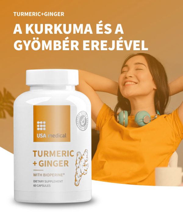 USA medical Kurkuma és gyömbér kapszula BioPerine®-nel 60 db